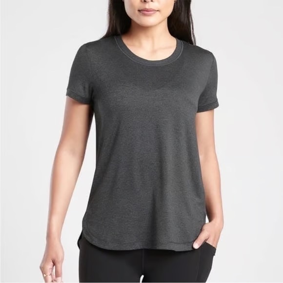 Athleta Tops - ATHLETA Women’s Uptempo Tee, Round Neck, Short Sleeve, Grey, Large